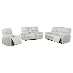 Coaster Greenfield 3-Piece Power Reclining Sofa Set Ivory