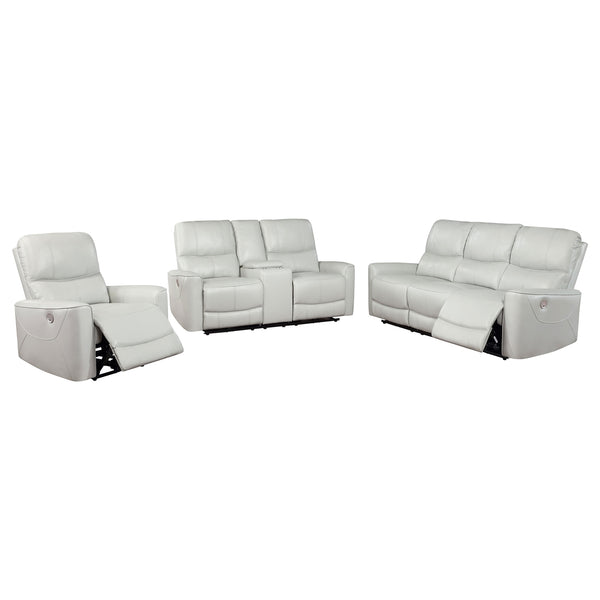 Coaster Greenfield 3-Piece Power Reclining Sofa Set Ivory