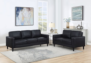 Coaster Ruth 2-Piece Upholstered Track Arm Sofa Set Black