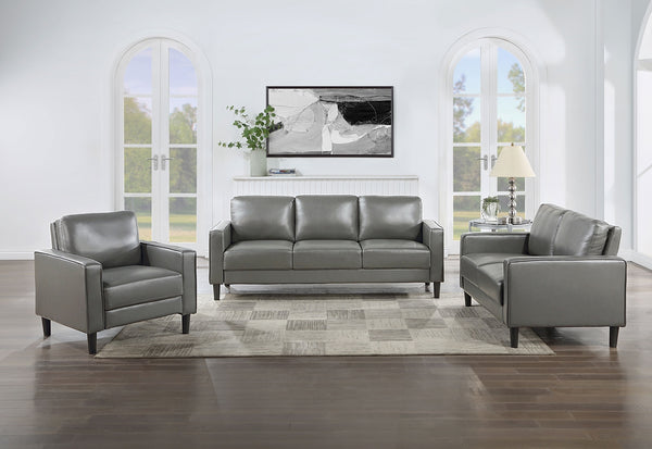 Coaster Ruth 3-Piece Upholstered Track Arm Sofa Set Grey