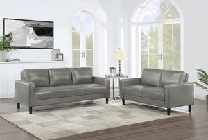 Coaster Ruth 2-Piece Upholstered Track Arm Sofa Set Grey