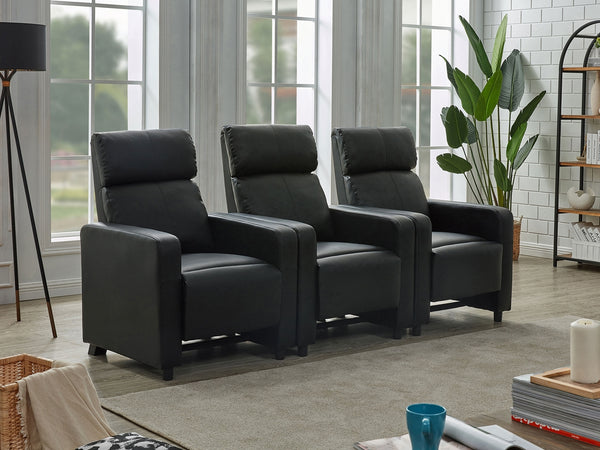 Coaster Toohey 3-Piece Upholstered Tufted Recliner Living Room Set Black