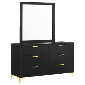 Coaster Kendall 6-Drawer Dresser with Mirror Black