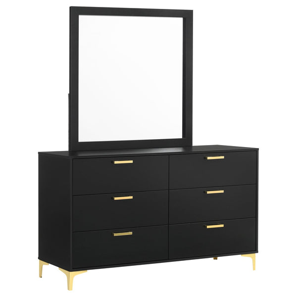 Coaster Kendall 6-Drawer Dresser with Mirror Black