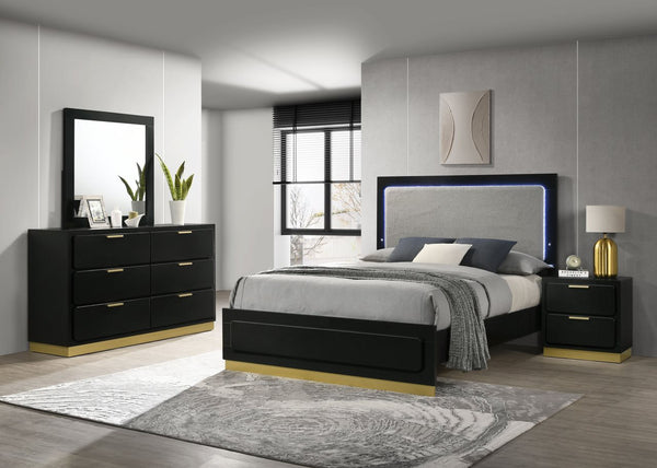 Coaster Caraway 4-Piece California King Bedroom Set Black