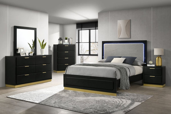 Coaster Caraway 5-Piece California King Bedroom Set Black