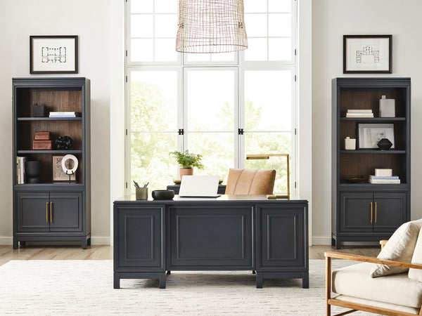 aspenhome alexander door bookcase in midnight