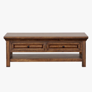napa furniture hillcrest rectangular coffee table in rich brown