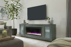 perry 84" fireplace console - sage green