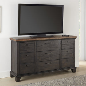 Steve Silver Bear Creek 9-Drawer Dresser In Sable & Antiqued Pewter