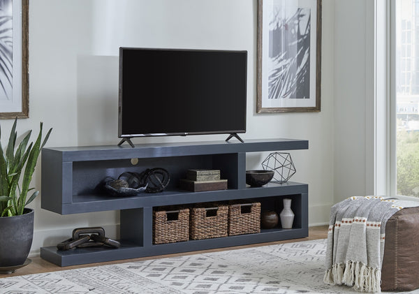 aspenhome mackenzie 74" s tv console table in sandy brown