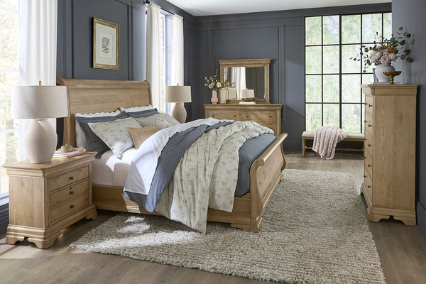 aspenhome chateau philippe king sleigh headboard in cognac