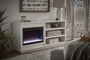aspenhome perry 65" fireplace console in white
