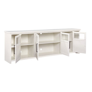 aspenhome finnegan 98" tv console with 4-doors in white