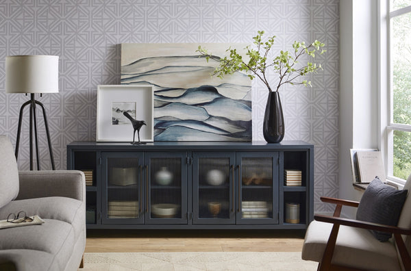 aspenhome tatum 84" tv console with 4-doors in black