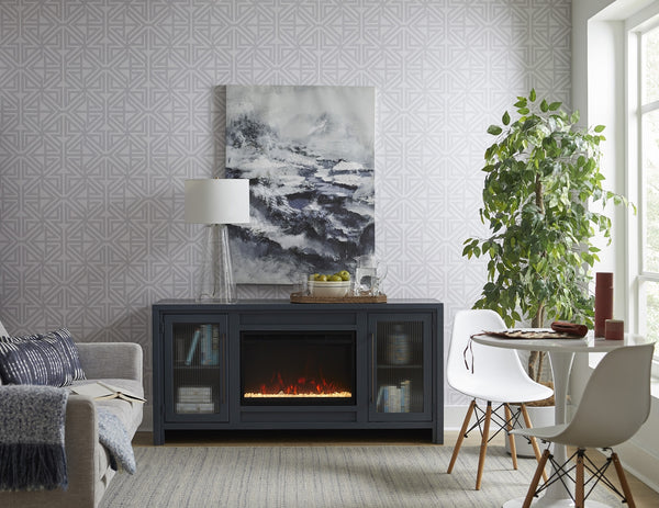 aspenhome tatum 66" fireplace console in black