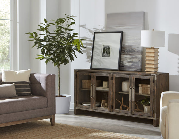 aspenhome quincy 66" tv console with 4-doors in brindle