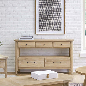 napa furniture aria 5-drawer console buffet in natural sand