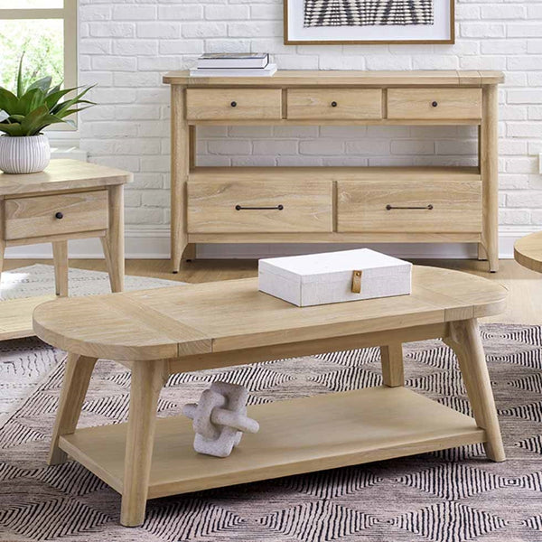 napa furniture aria rectangle coffee table in natural sand