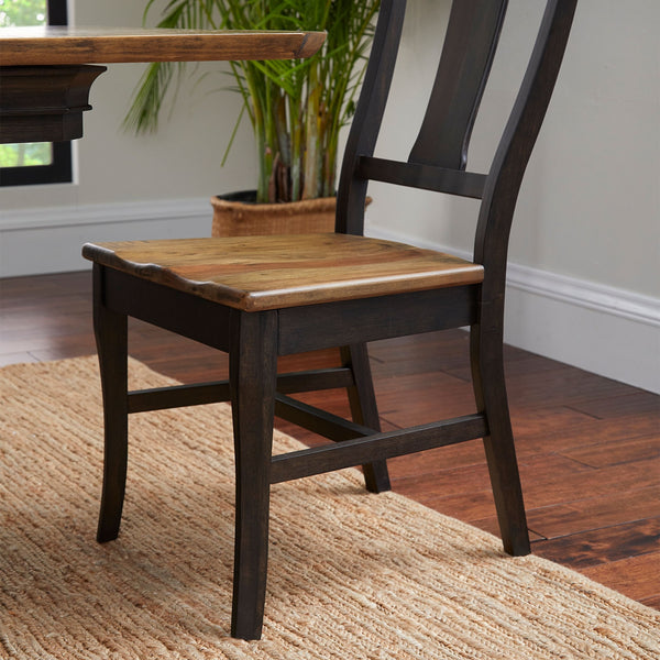 napa furniture grand louie dining chair in rustic brown/distressed black