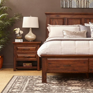 napa furniture hillcrest 2-drawer nightstand in rich brown