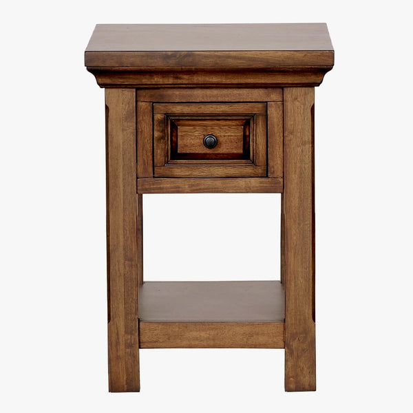 napa furniture hillcrest chairside table in rich brown