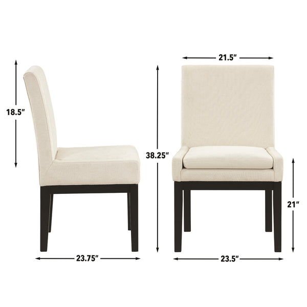 Steve Silver Aubrey Eggshell Fabric Dining Side Chair In Black