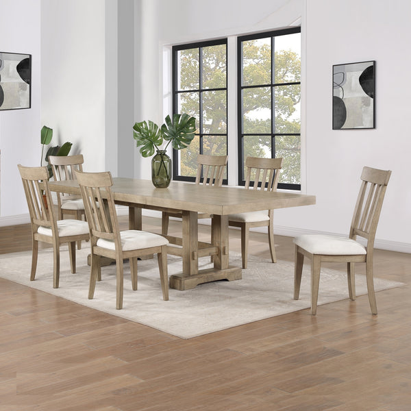 Steve Silver Napa Dining Table & 6 Side Chairs Set In Weathered Sand