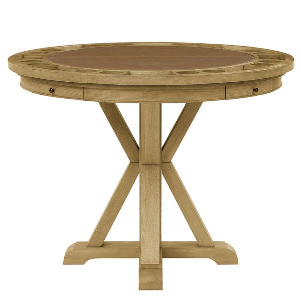 Steve Silver Rylie Counter-Height Table With Game Top, Natural Finish