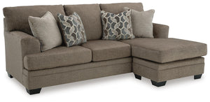 Stonemeade Fabric Stationary Sofa Chaise Nutmeg