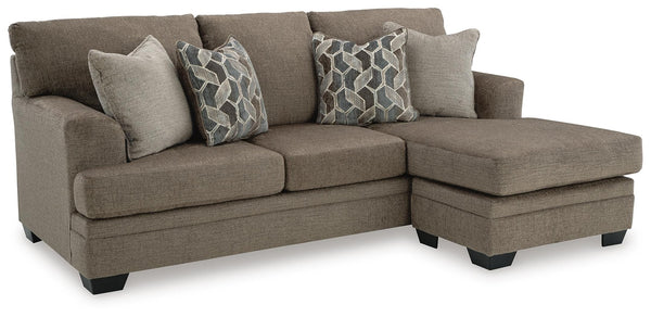 Stonemeade Fabric Stationary Sofa Chaise Nutmeg