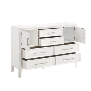 New Classic Andover 60-Inch Dresser with Doors in White