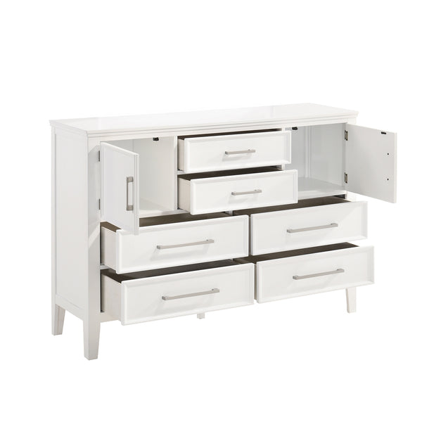 New Classic Andover 60-Inch Dresser with Doors in White