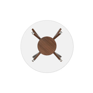 New Classic Oscar Round Glass Top Table in Walnut