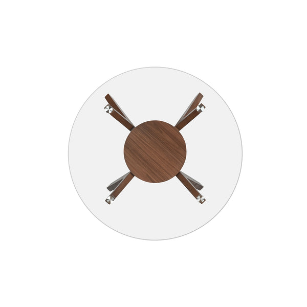 New Classic Oscar Round Glass Top Table in Walnut