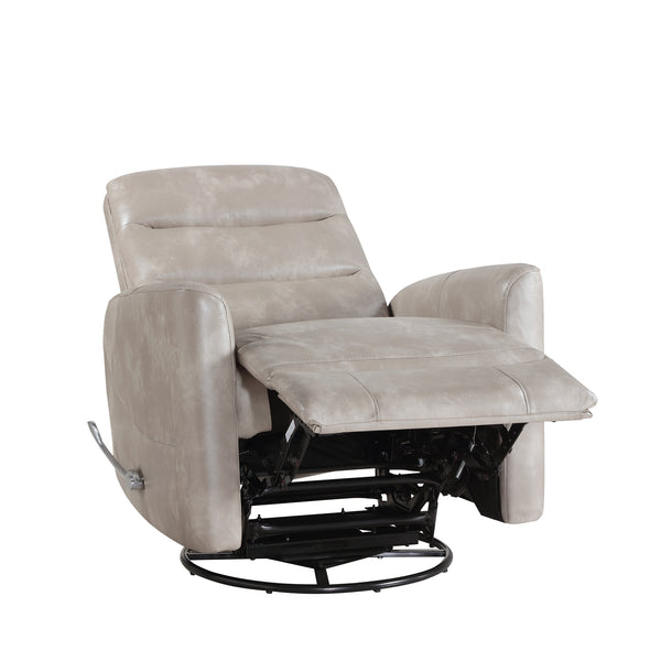 New Classic Takami Swivel Recliner in Gray Vegan Leather