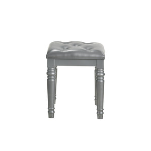 New Classic Valentino Vanity Table Stool in Silver