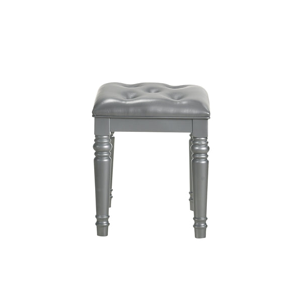 New Classic Valentino Vanity Table Stool in Silver