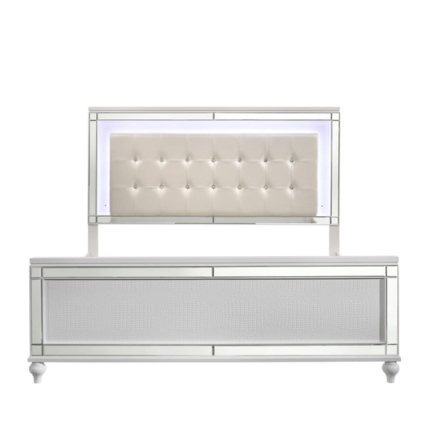 New Classic Valentino King Lighted Headboard in White
