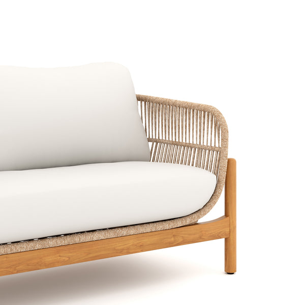 New Classic Solstice Outdoor Rope Loveseat in Linen Beige