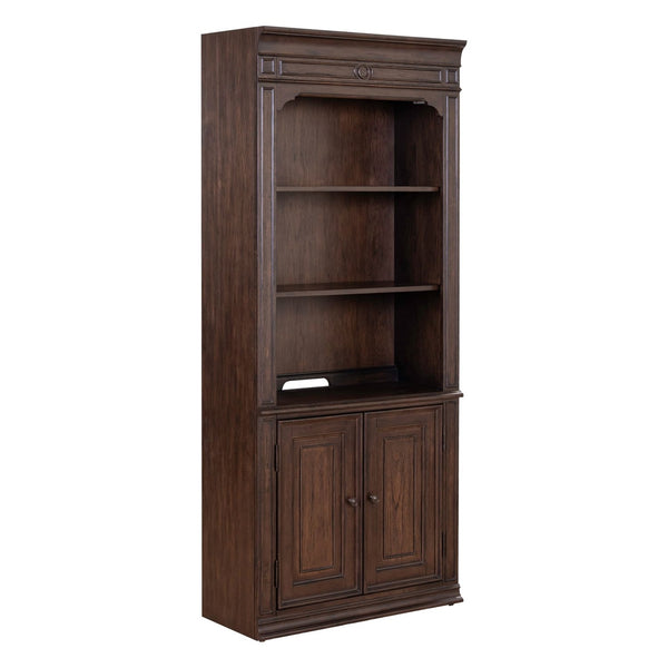 Liberty Furniture Provence Park Chateau Brown 2-Piece Bunching Bookcases Set with Shaped Decorative Bead Molding