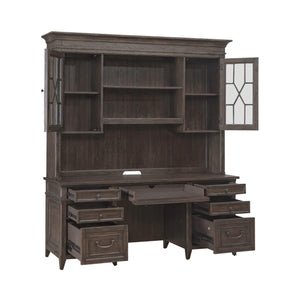 Liberty Furniture Paradise Valley Saddle Brown Credenza & Hutch Set with Bead Molding