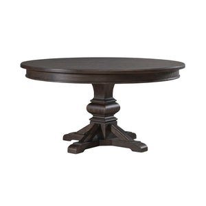 Liberty Furniture Paradise Valley Saddle Brown 5-Piece Pedestal Table & 4 Leather Like Upholstered Side Chairs Set