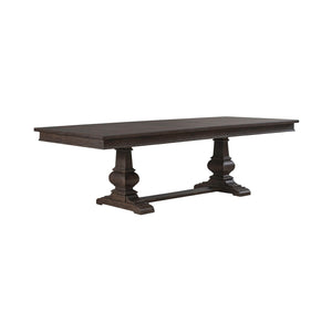Liberty Furniture Paradise Valley Saddle Brown 5-Piece Trestle Table & 4 Leather Like Upholstered Side Chairs Set