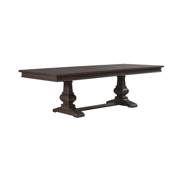Liberty Furniture Paradise Valley Saddle Brown 6-Piece Trestle Table, 4 Leather Like Upholstered Side Chairs, & Ladder Back Bench Set