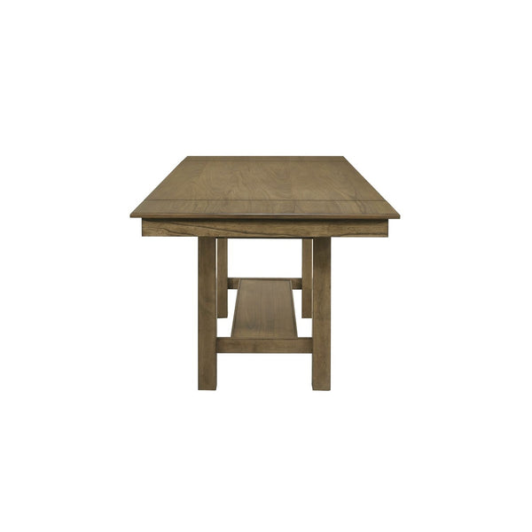 Liberty Furniture Brook Bay Sandstone 7-Piece Casual Dining Trestle Table, 6 Upholstered Slat Back Side Chairs Set