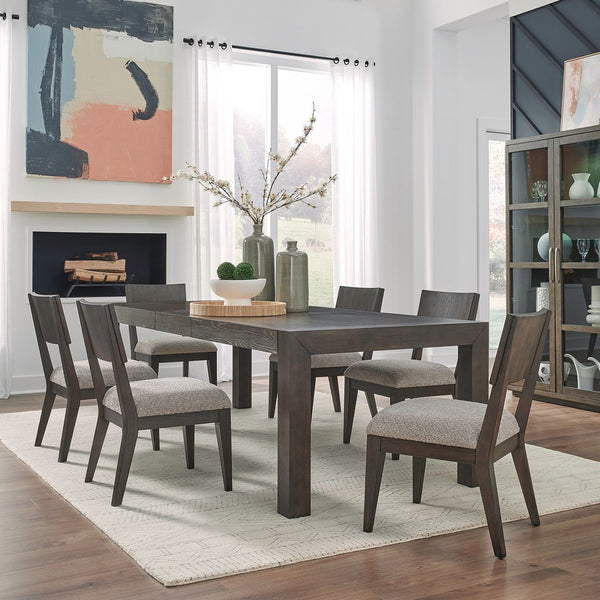 Liberty Furniture Cascade Falls Satin Espresso Rectangular Leg Dining Table with 20-Inch Self Storing Leaf