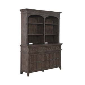 Liberty Furniture Paradise Valley Saddle Brown Hutch & Buffet with LED Lighting