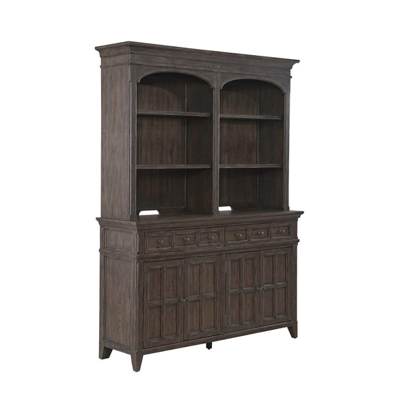 Liberty Furniture Paradise Valley Saddle Brown Hutch & Buffet with LED Lighting