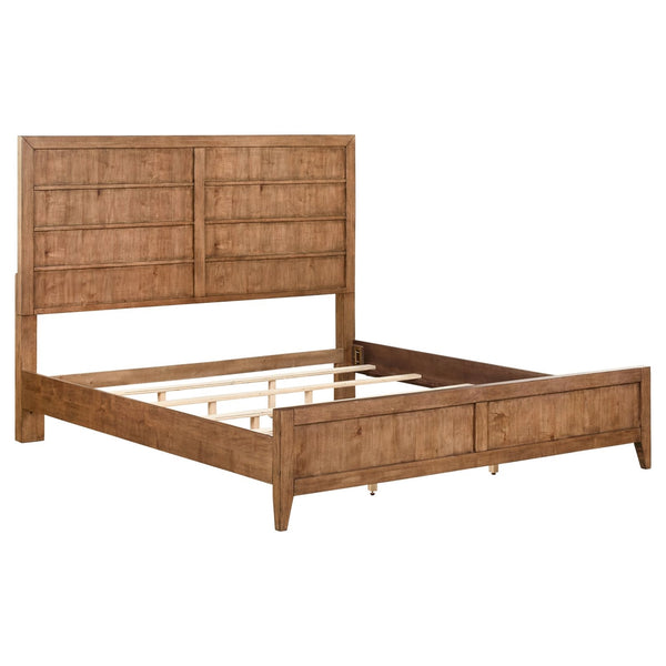 Liberty Furniture Shaker Lakes Harvest Brown King Panel Bed with Framed Center Panels
